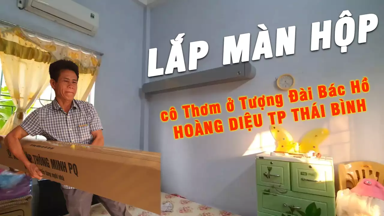 Lắp màn hộp chống muỗi thông minh cô Thơm Thái Bình